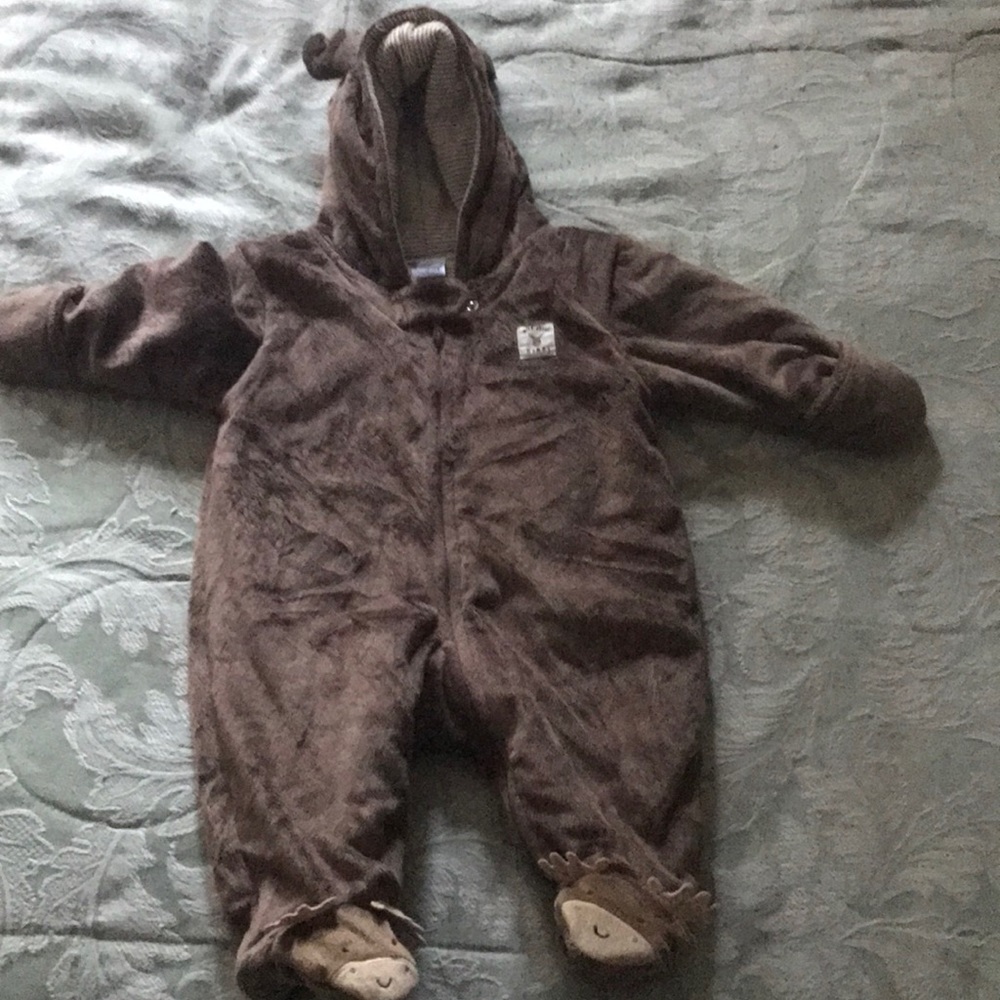 Wild about mommy Baby brown Footie